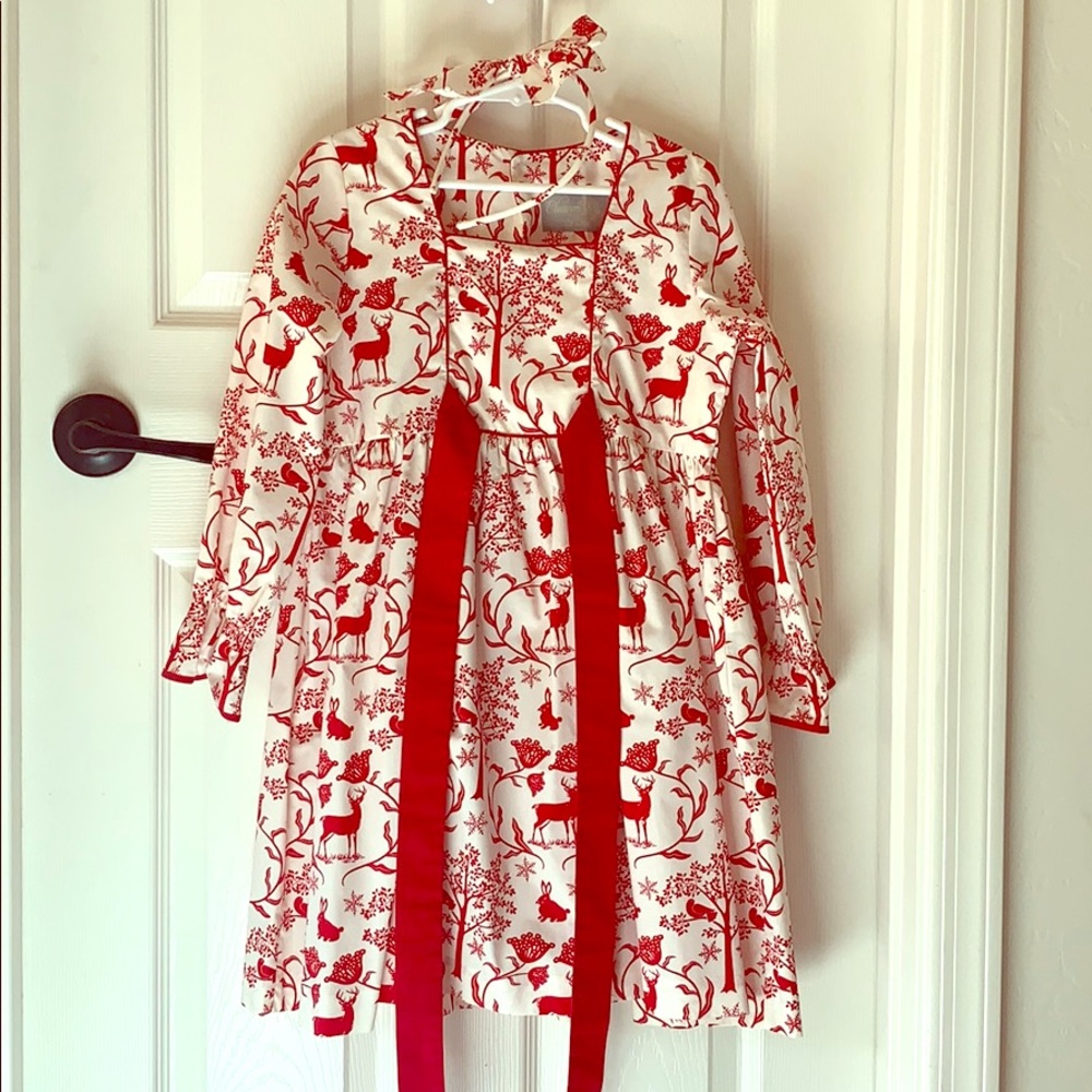 Eleanor Rose Christmas Dress w/matching headband